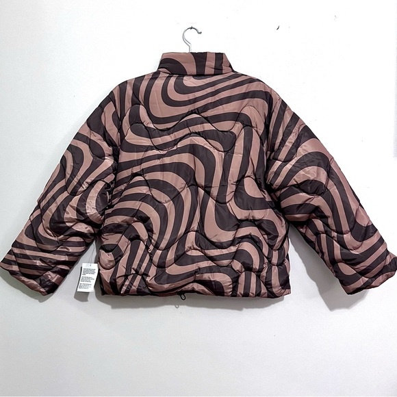 NWT ASOS Design Chocolate Swirl Quilted Limited Edition Padded Puffer Jacket - Picture 10 of 16